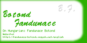 botond fandunace business card